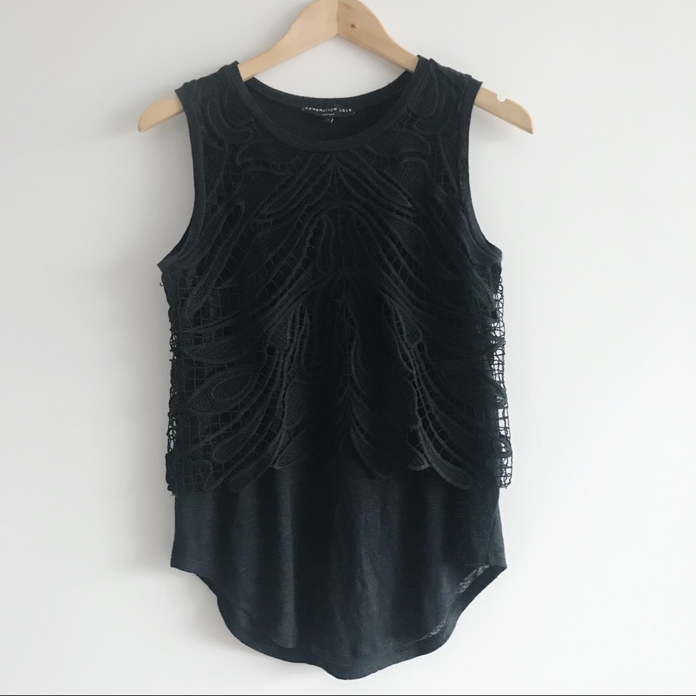 Generation Love Black Nori Lace Top